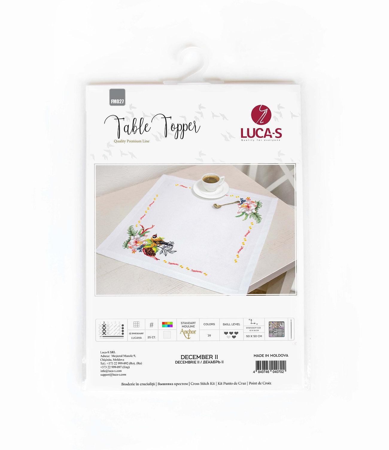 Table Topper - Cross Stitch Kit Table Cloth, FM027 - Luca-S Table Topper Kits