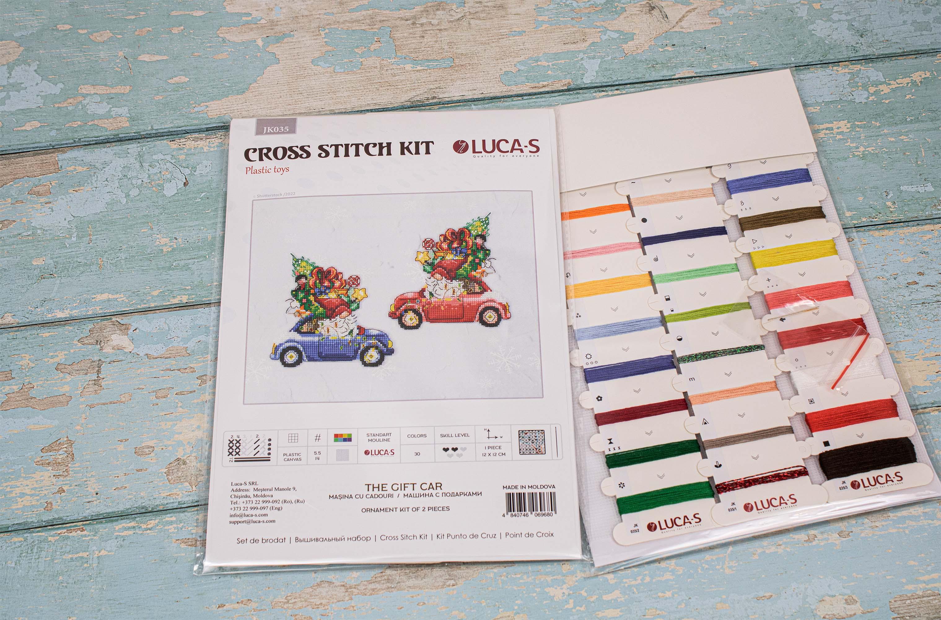 Toys Cross Stitch Kit Luca-S - The Gift Car, JK035 - Luca-S Cross Stitch Toys
