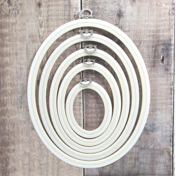 White Embroidery Hoop - Oval Nurge Flexible Hoop - Luca-S Hoops