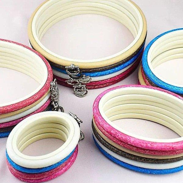 White Embroidery Round Hoop - Nurge Flexible Hoop, Round Cross Stitch Hoop - Luca-S Hoops